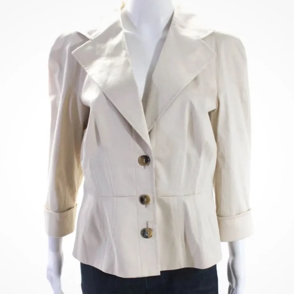 Escada Tan‎ Belted Cropped Trench utility coat jacket size 38 8